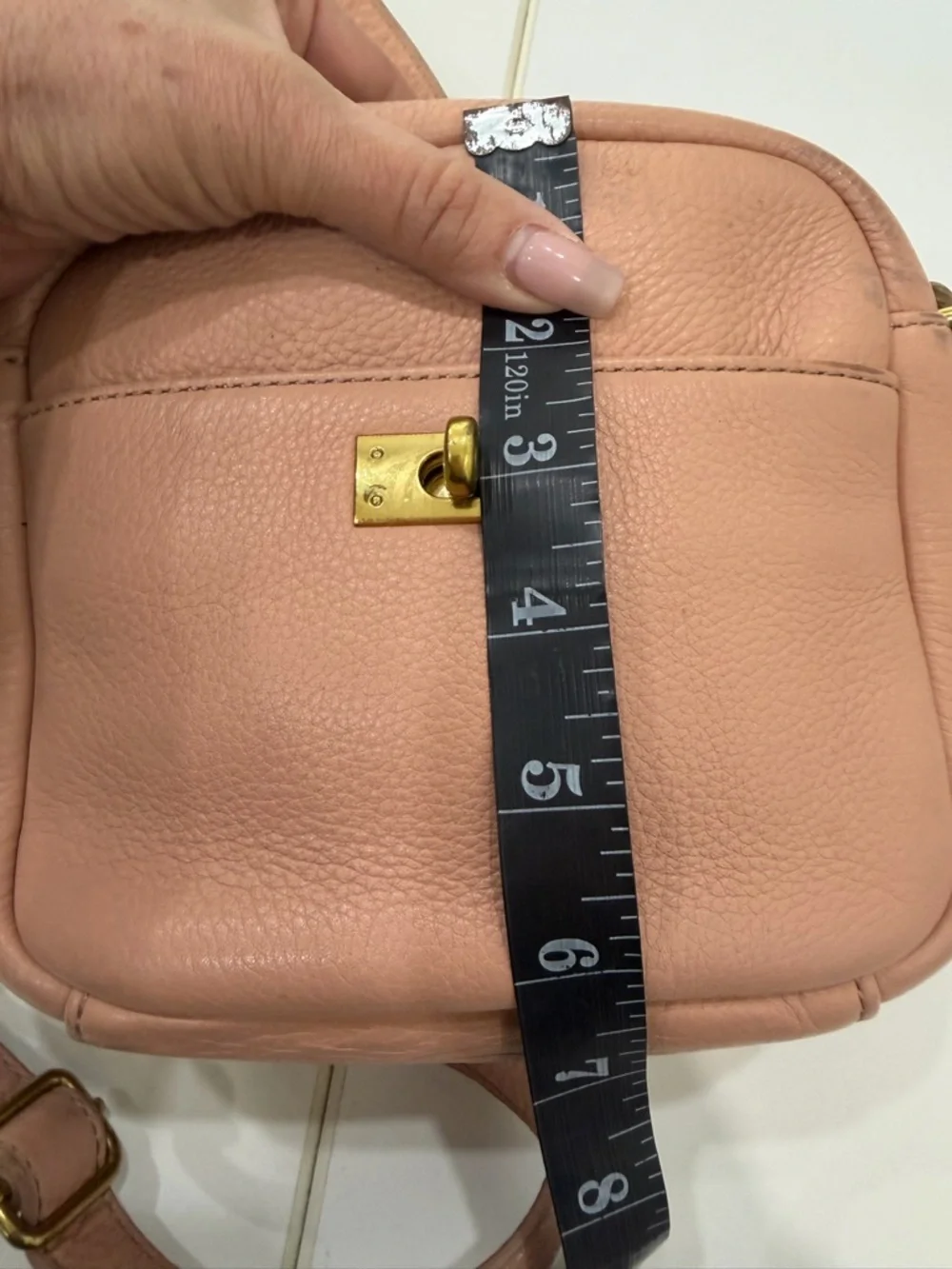 J.Crew Blush Pink Pebbled Leather Camera Crossbody Bag